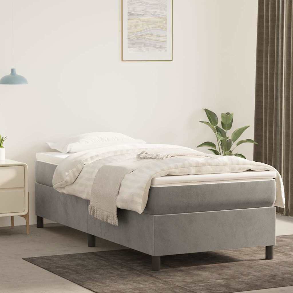 Boxspringbettgestell Hellgrau 90x200 cm Samt