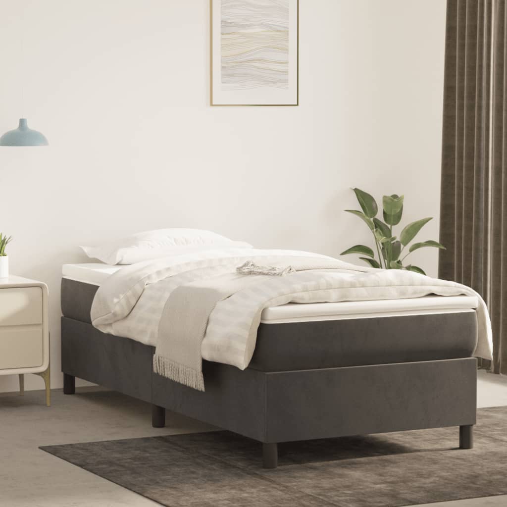 Boxspringbettgestell Dunkelgrau 90x200 cm Samt