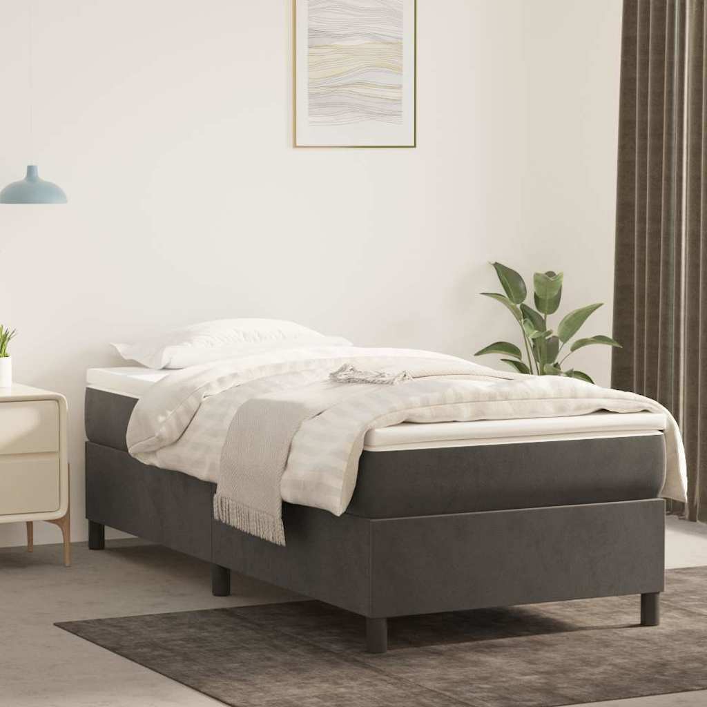 Boxspringbettgestell Dunkelgrau 90x200 cm Samt