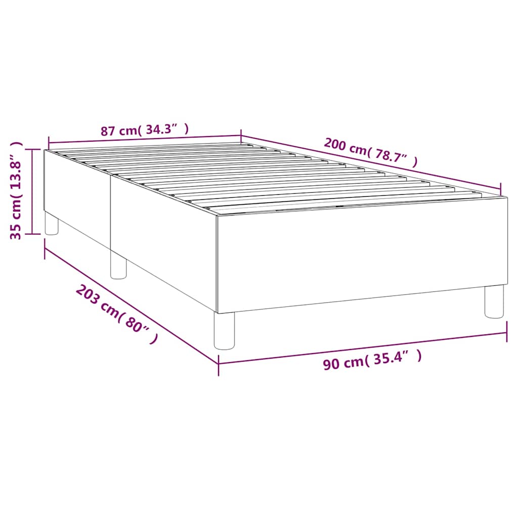 Boxspringbettgestell Schwarz 90x200 cm Samt