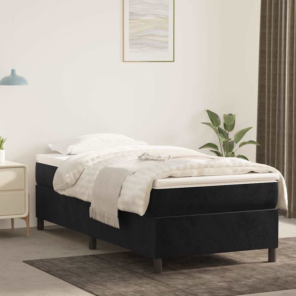 Boxspringbettgestell Schwarz 90x200 cm Samt