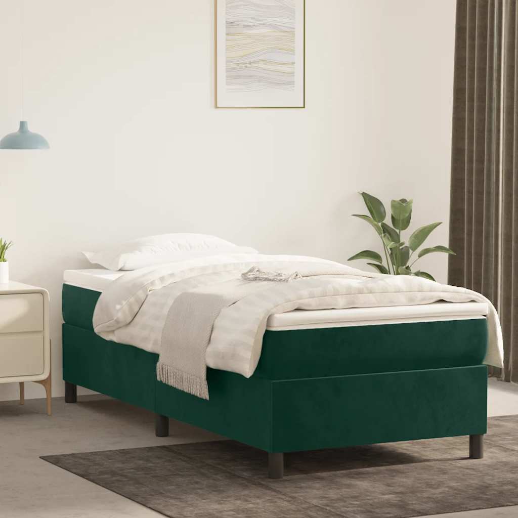 Boxspringbettgestell Dunkelgrün 90x200 cm Samt