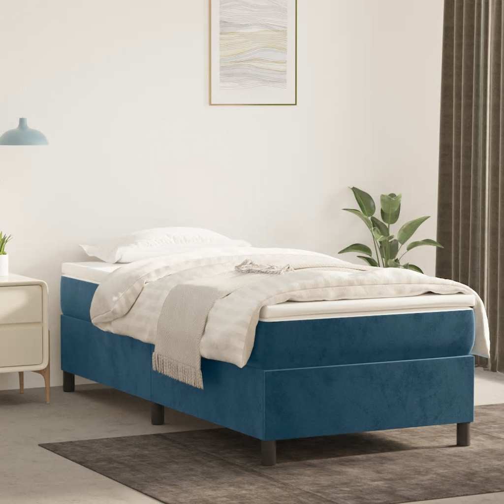 Boxspringbettgestell Dunkelblau 90x200 cm Samt