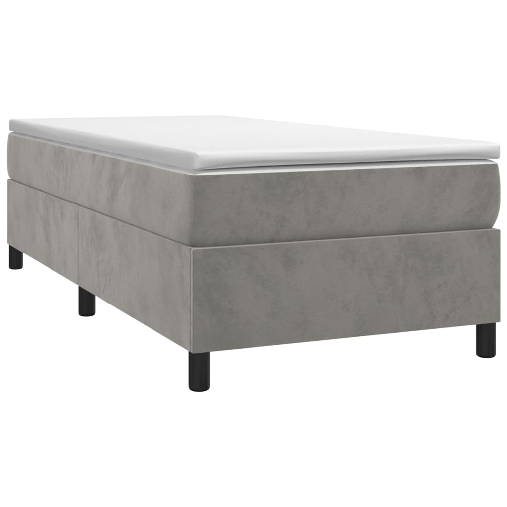 Boxspringbettgestell Hellgrau 100x200 cm Samt