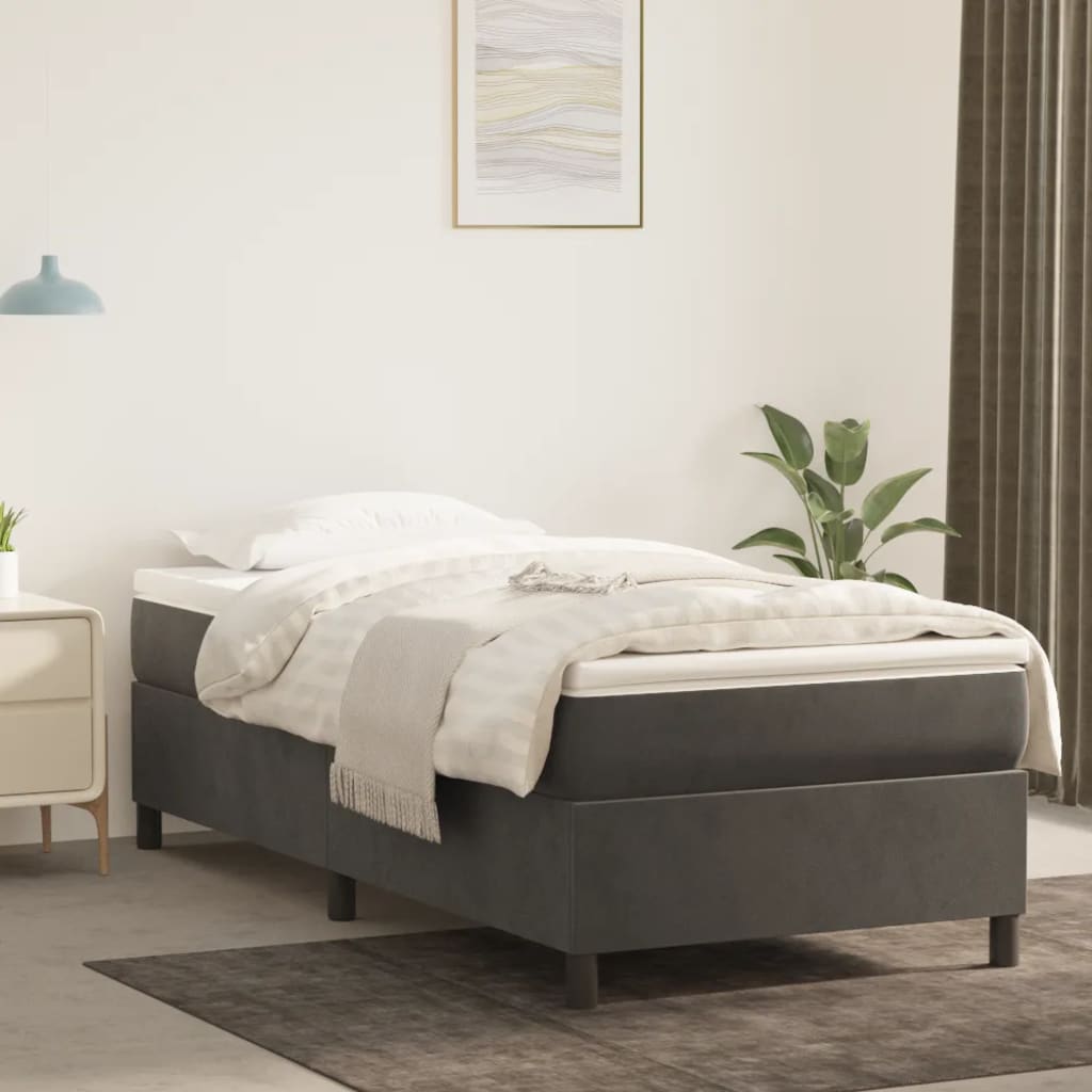 Boxspringbettgestell Dunkelgrau 100x200 cm Samt