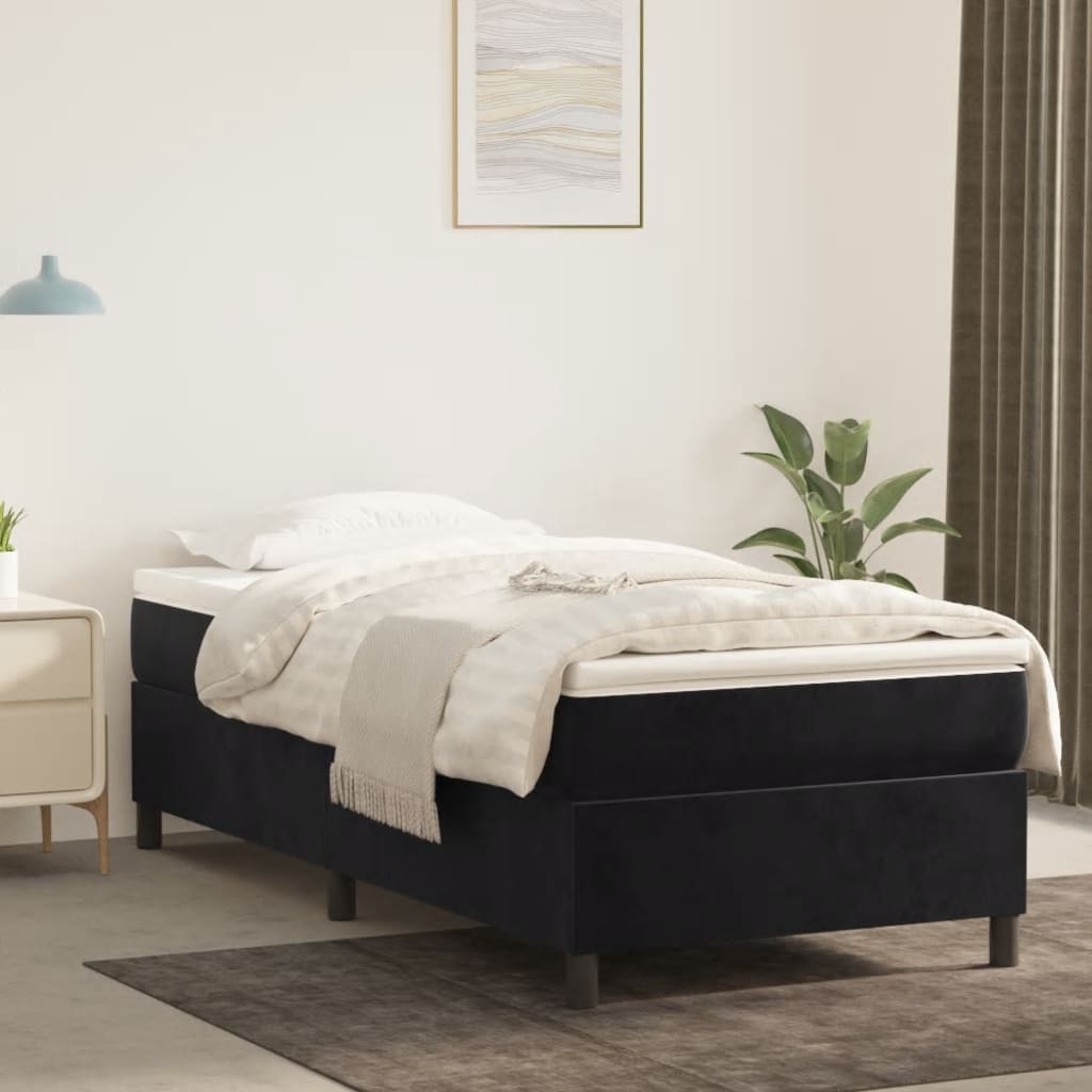 Boxspringbettgestell Schwarz 100x200 cm Samt