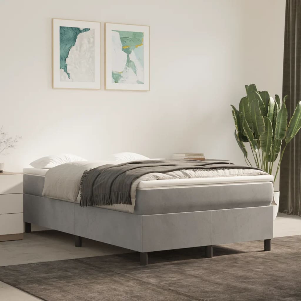 Boxspringbettgestell Hellgrau 120x200 cm Samt
