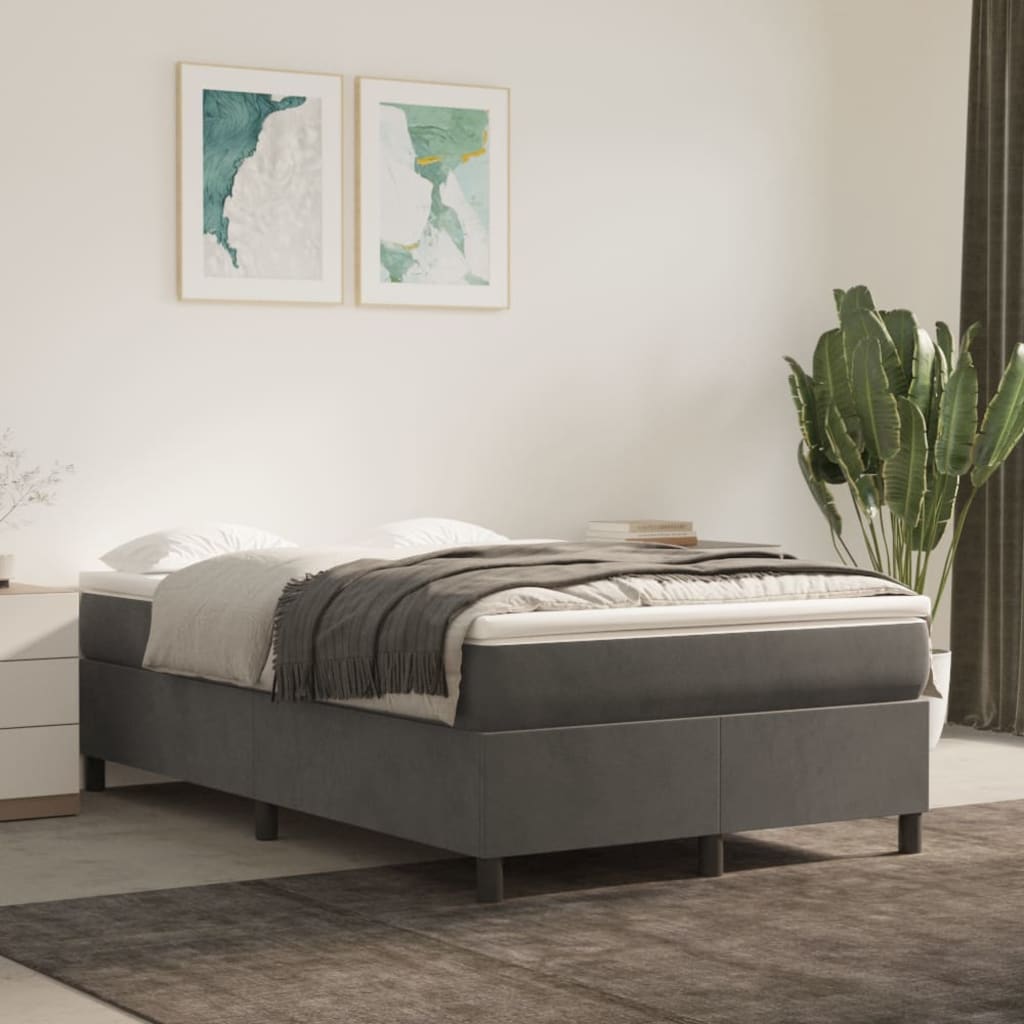 Boxspringbettgestell Dunkelgrau 120x200 cm Samt