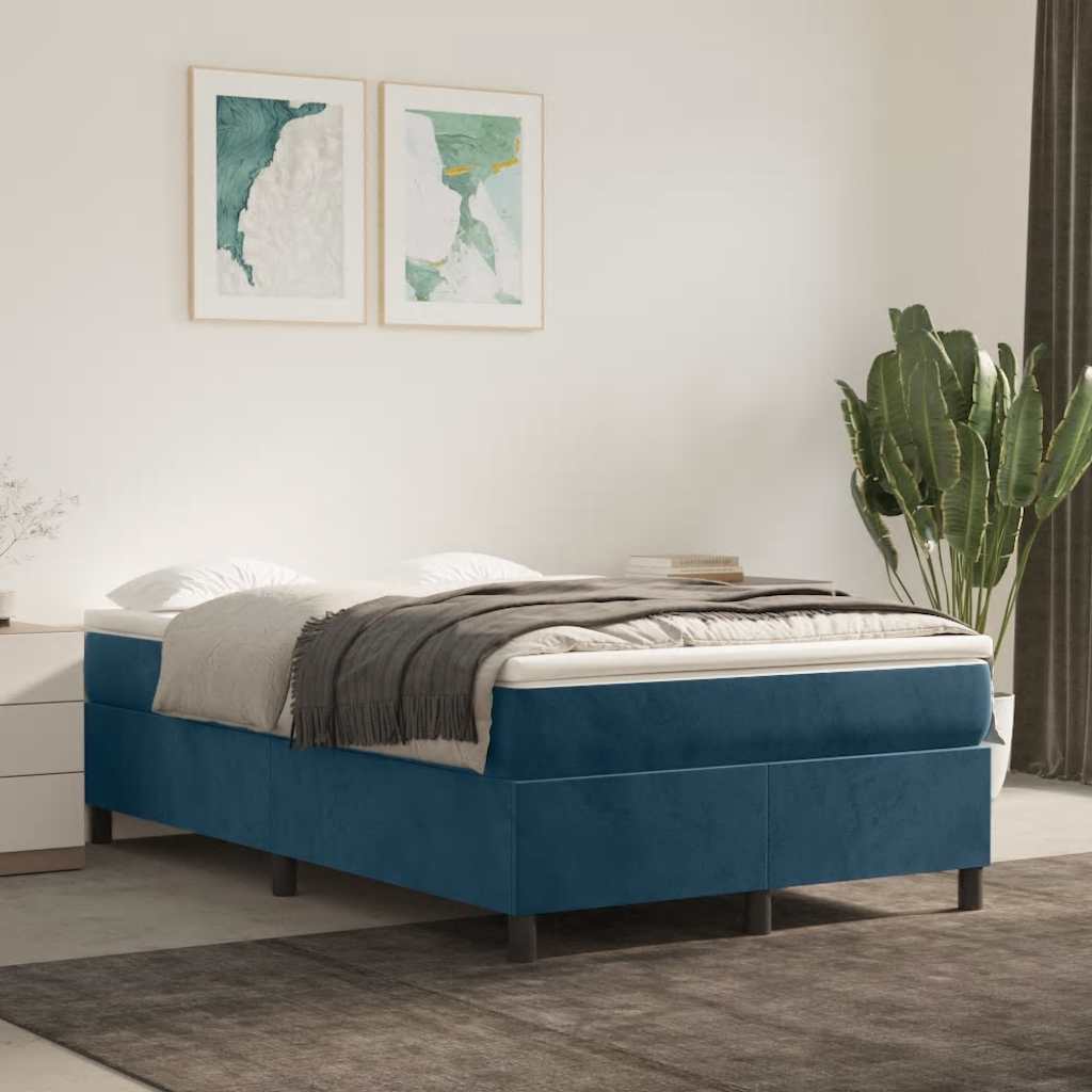 Boxspringbettgestell Dunkelblau 120x200 cm Samt