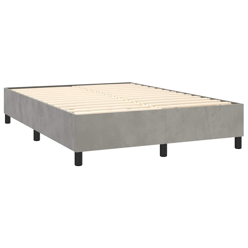 Boxspringbettgestell Hellgrau 140x190 cm Samt