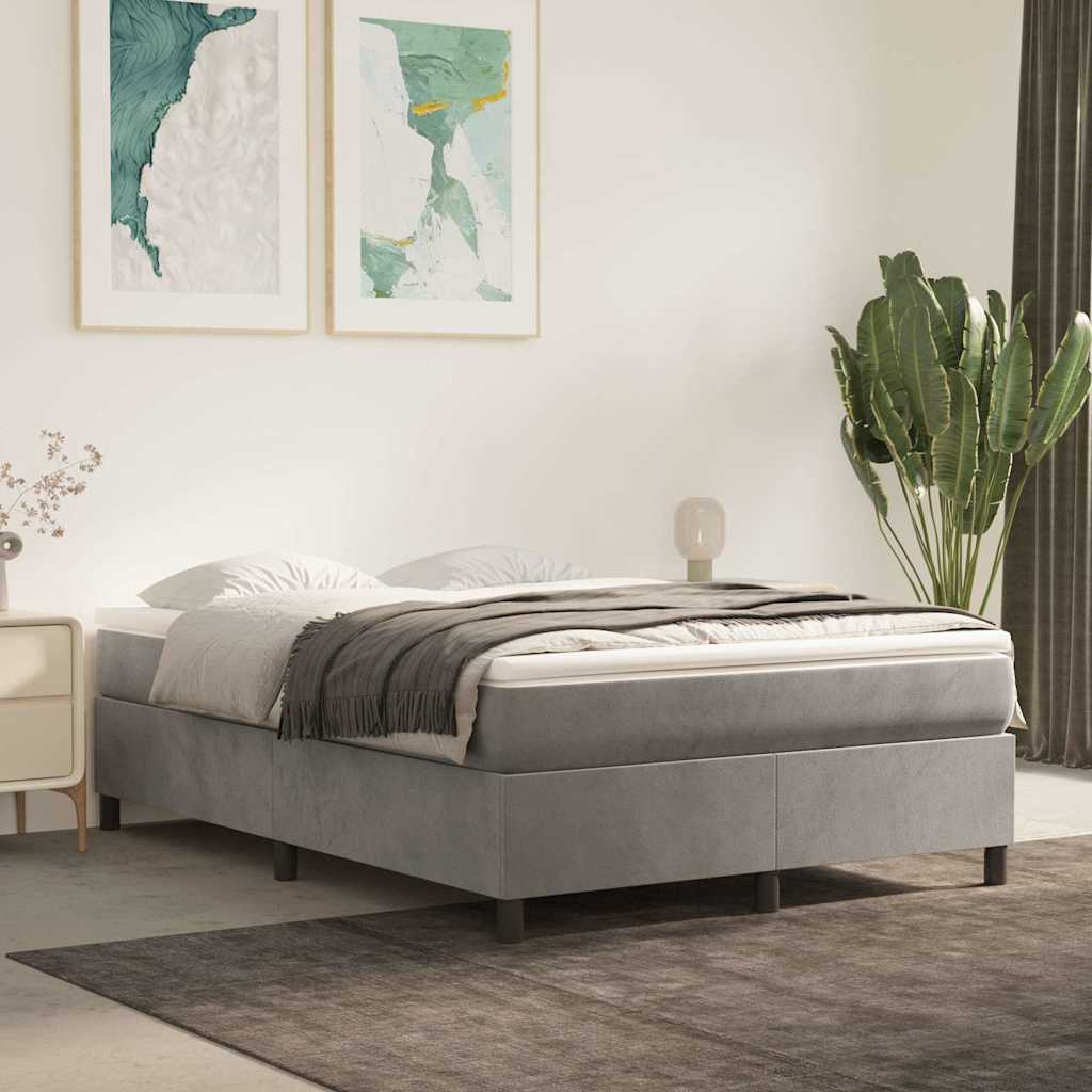 Boxspringbettgestell Hellgrau 140x190 cm Samt