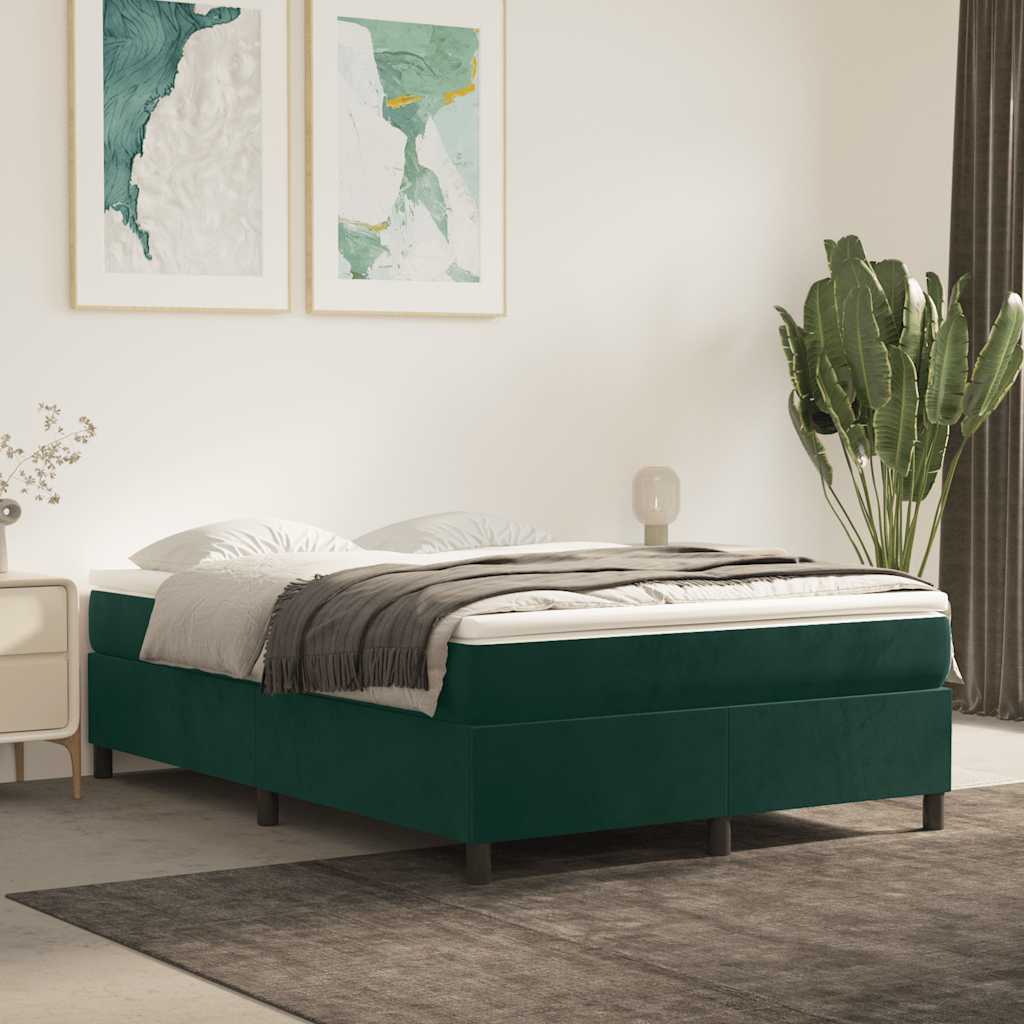 Boxspringbettgestell Dunkelgrün 140x190 cm Samt