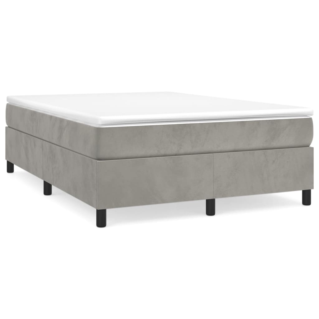 Boxspringbettgestell Hellgrau 140x200 cm Samt