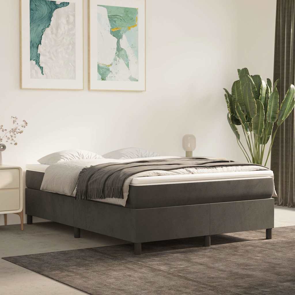 Boxspringbettgestell Dunkelgrau 140x200 cm Samt