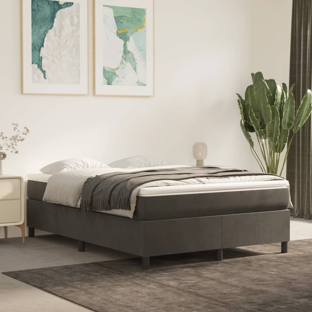 Boxspringbettgestell Dunkelgrau 140x200 cm Samt