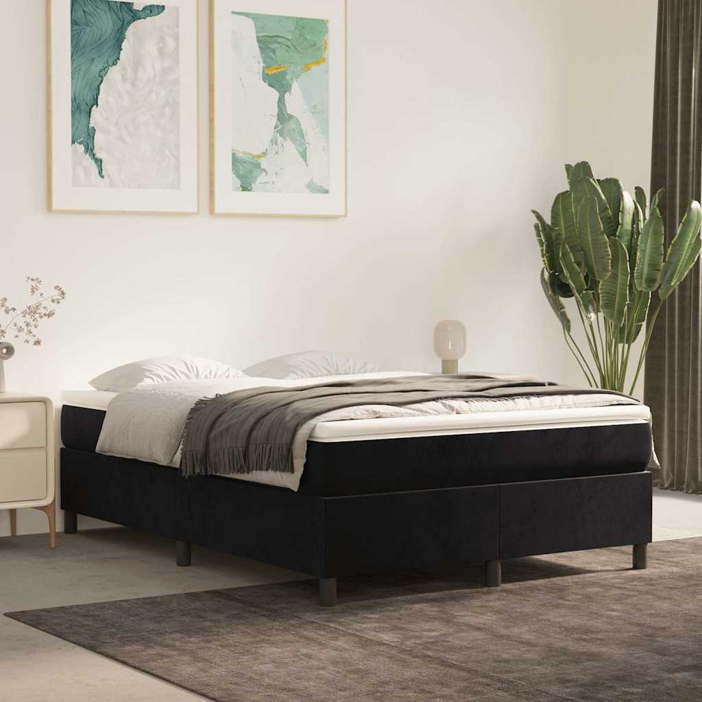 Boxspringbettgestell Schwarz 140x200 cm Samt