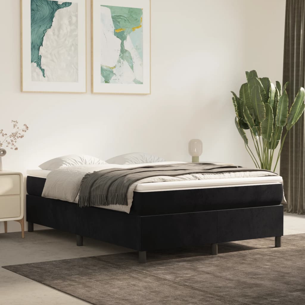 Boxspringbettgestell Schwarz 140x200 cm Samt