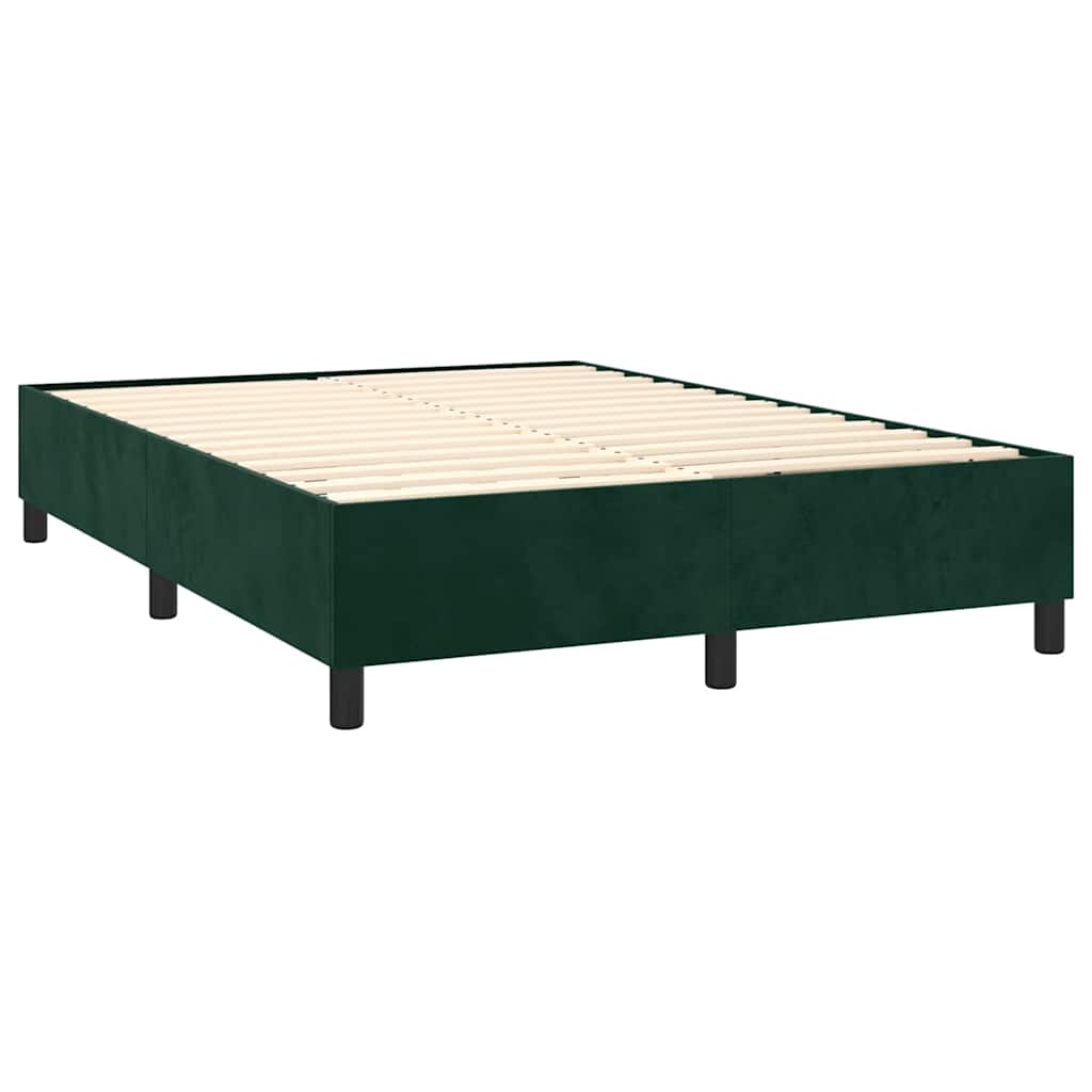 Boxspringbettgestell Dunkelgrün 140x200 cm Samt