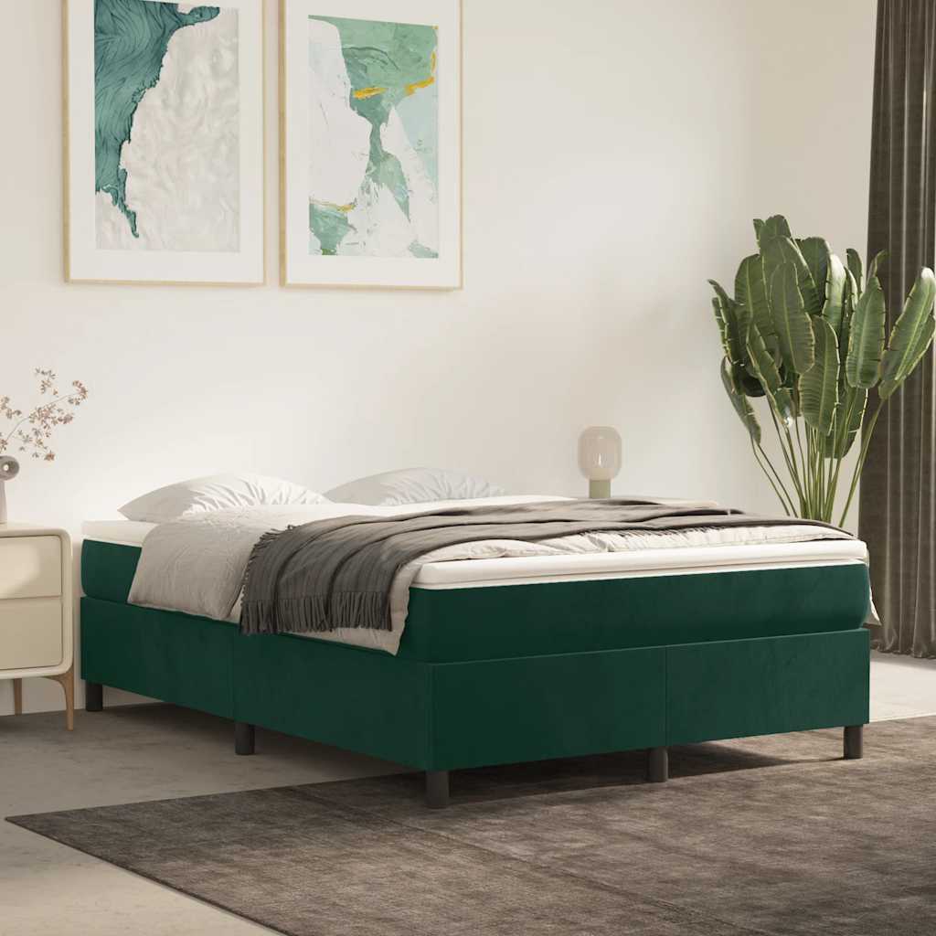 Boxspringbettgestell Dunkelgrün 140x200 cm Samt