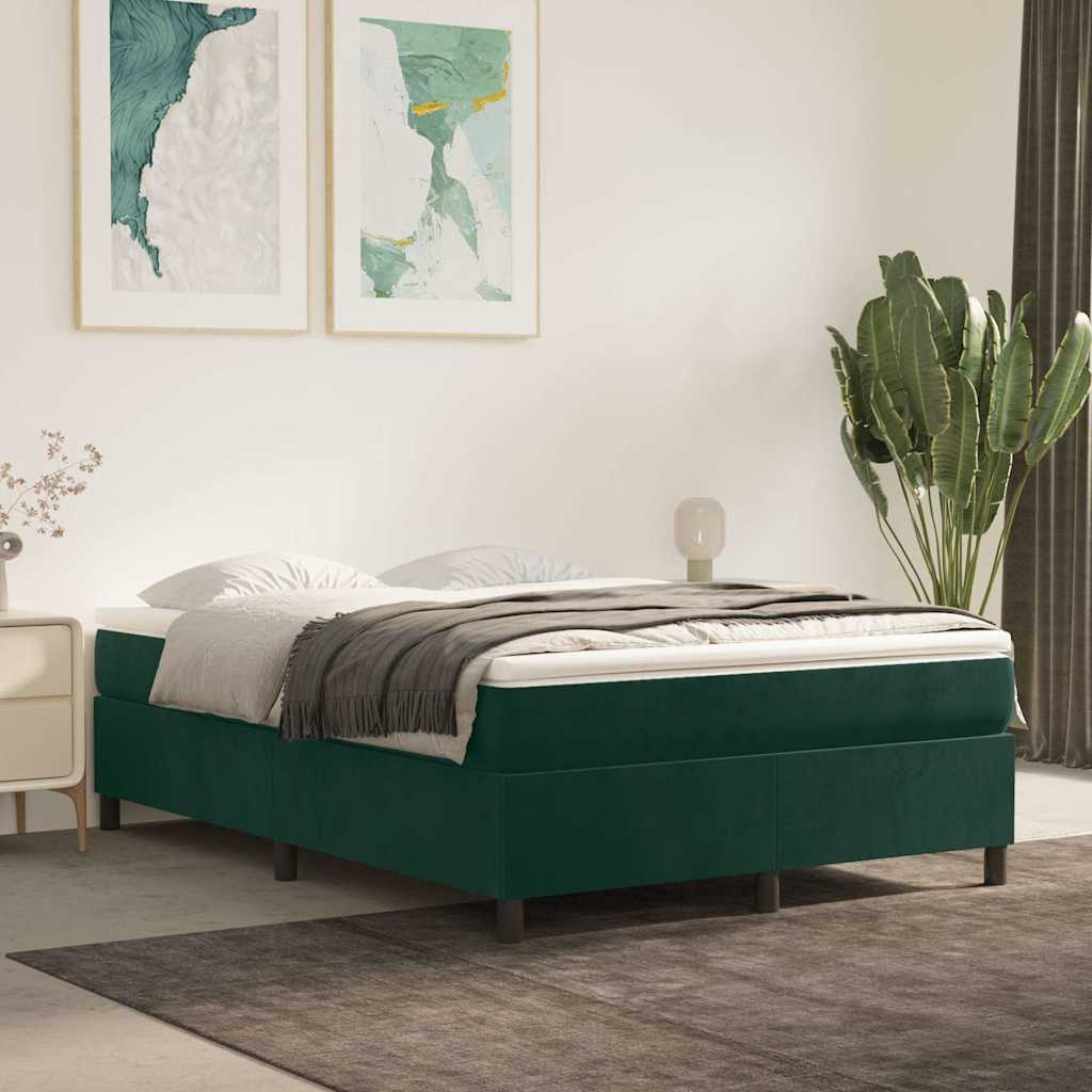 Boxspringbettgestell Dunkelgrün 140x200 cm Samt