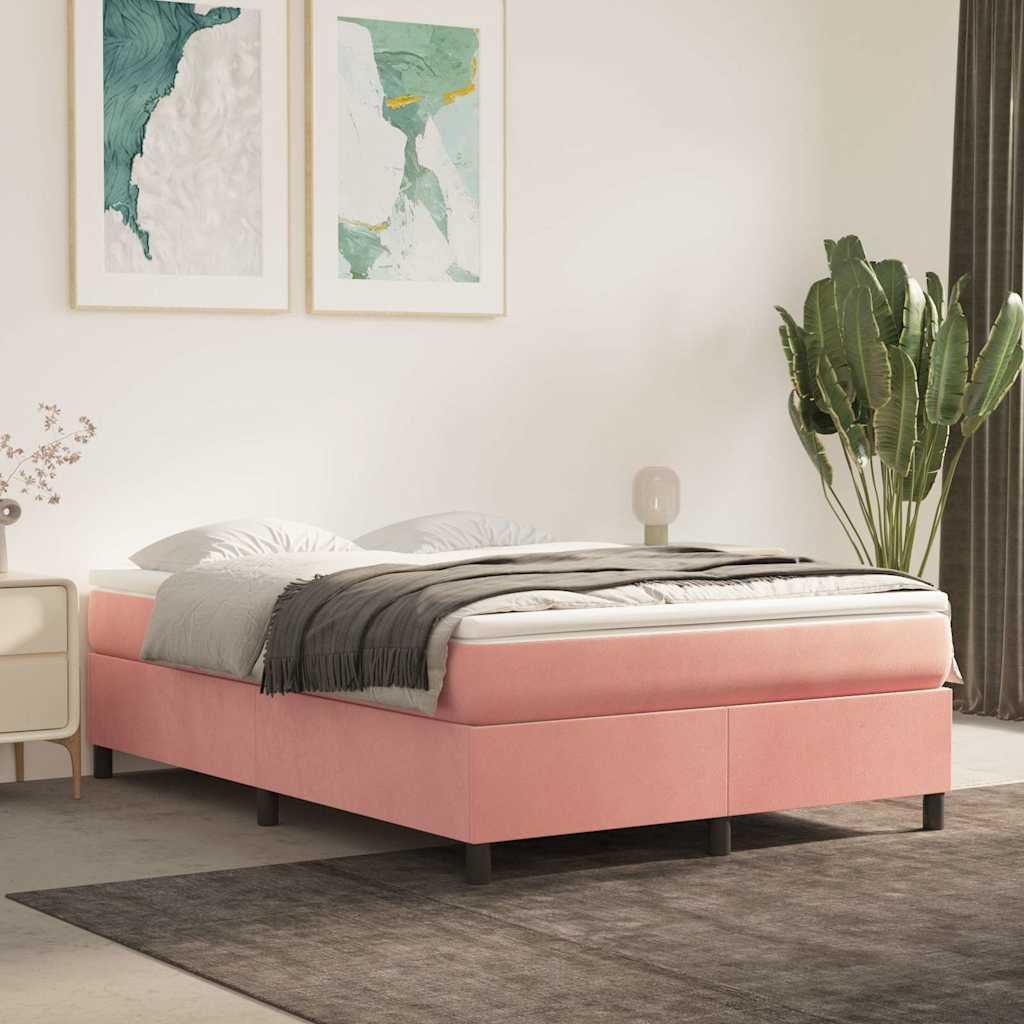 Boxspringbettgestell Rosa 140x200 cm Samt