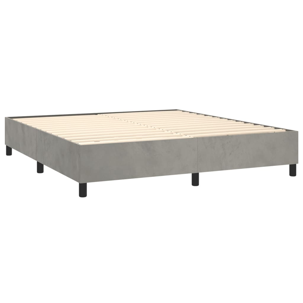 Boxspringbettgestell Hellgrau 160x200 cm Samt