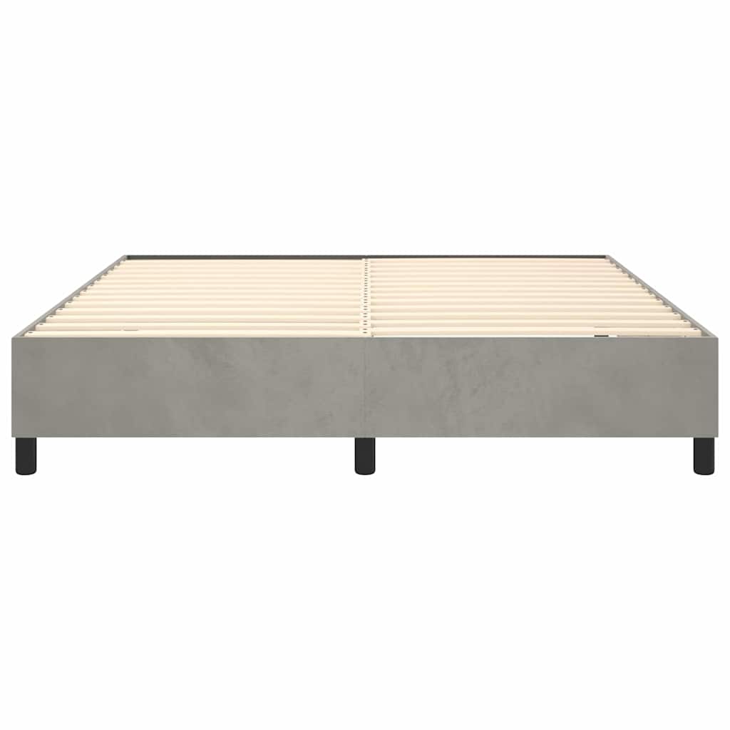 Boxspringbettgestell Hellgrau 160x200 cm Samt