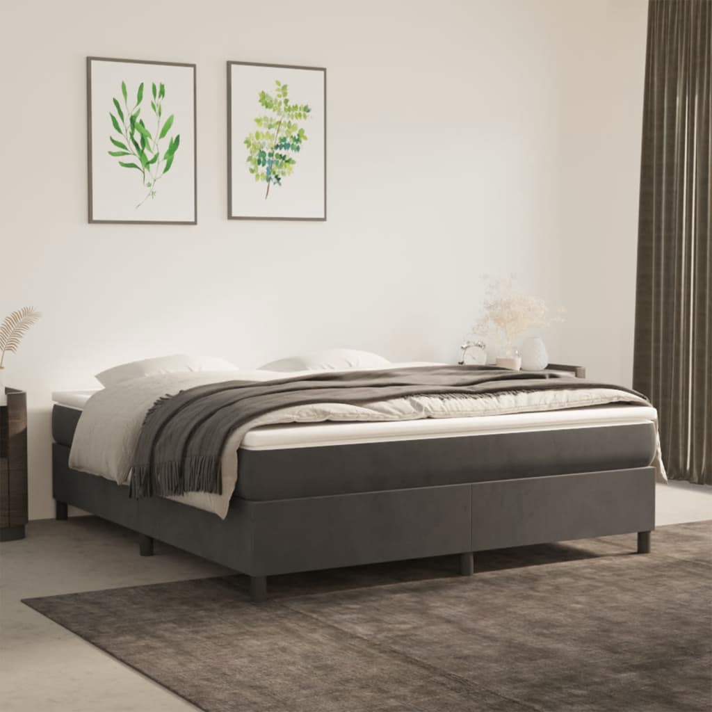 Boxspringbettgestell Dunkelgrau 160x200 cm Samt