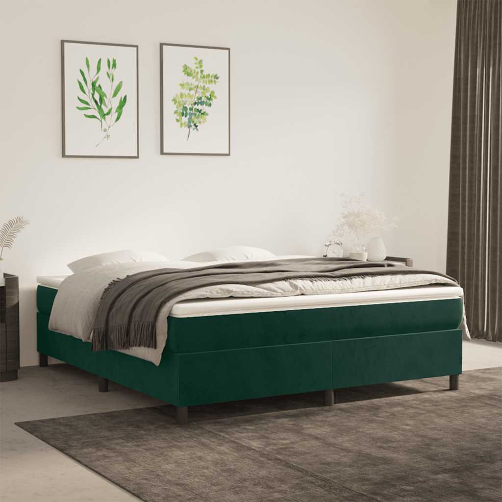 Boxspringbettgestell Dunkelgrün 160x200 cm Samt