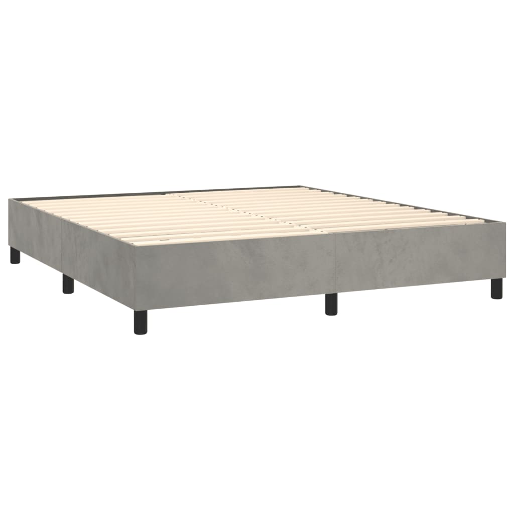 Boxspringbettgestell Hellgrau 180x200 cm Samt