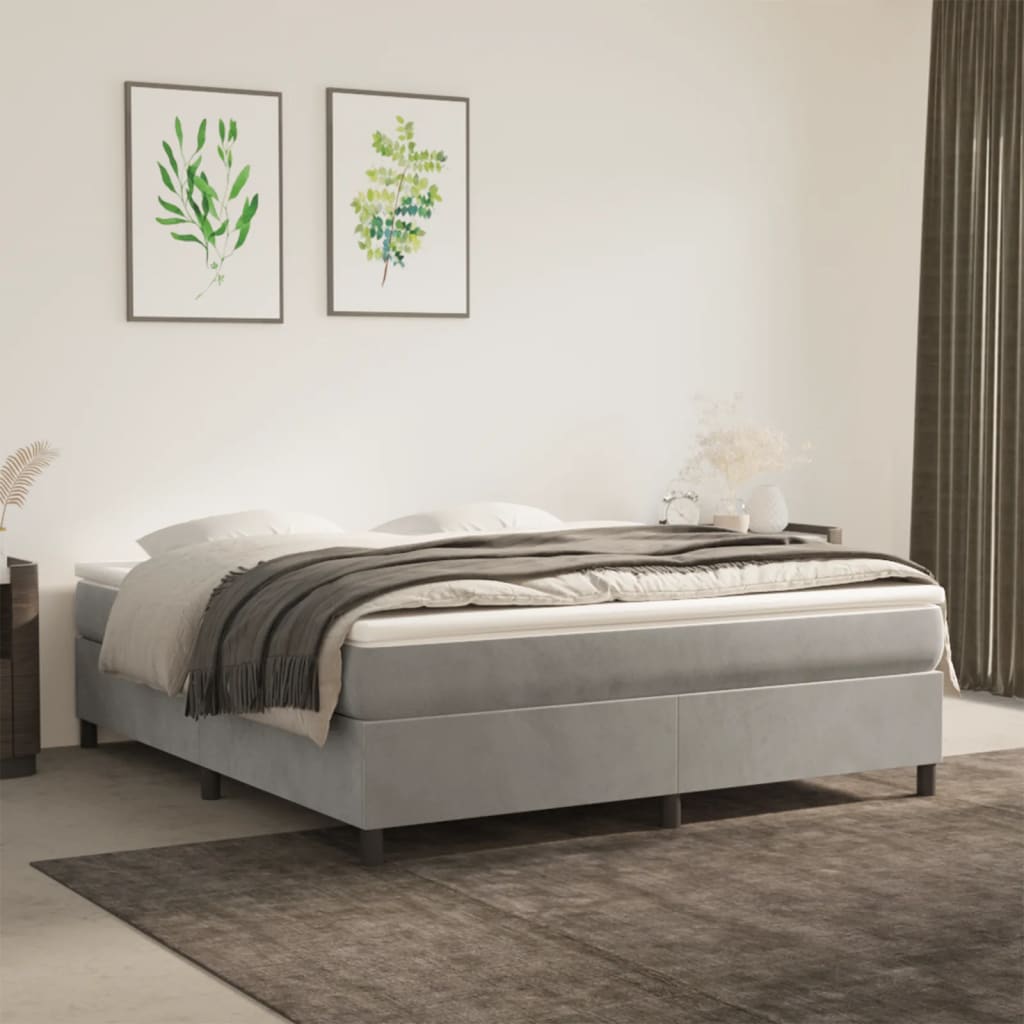 Boxspringbettgestell Hellgrau 180x200 cm Samt
