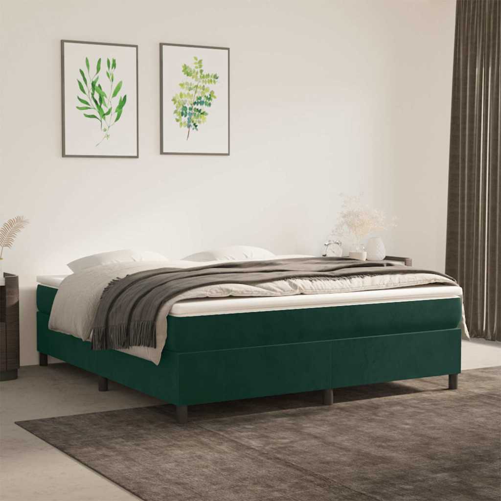 Boxspringbettgestell Dunkelgrün 180x200 cm Samt
