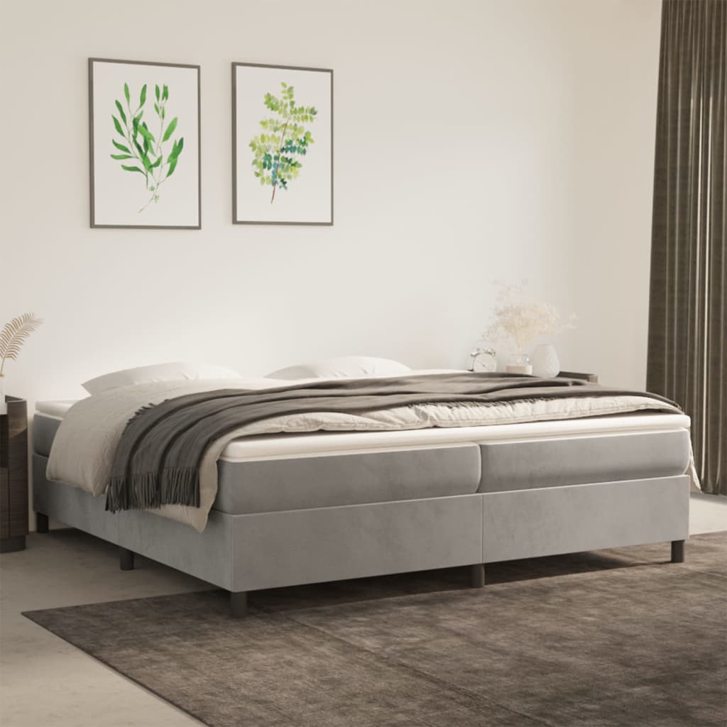 Boxspringbettgestell Hellgrau 200x200 cm Samt