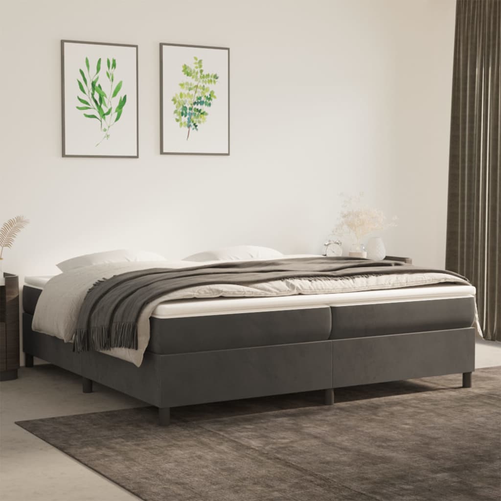 Boxspringbettgestell Dunkelgrau 200x200 cm Samt