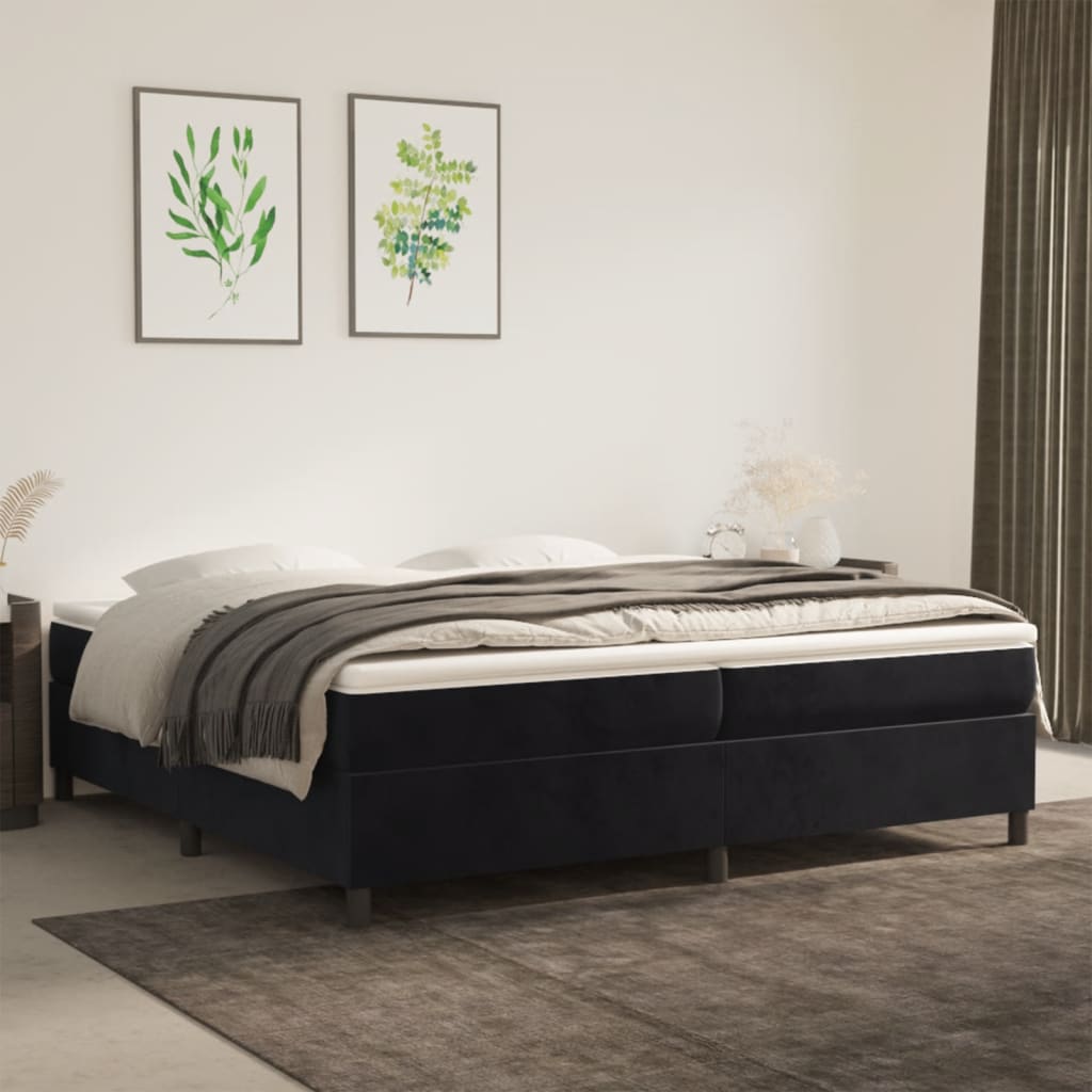 Boxspringbettgestell Schwarz 200x200 cm Samt