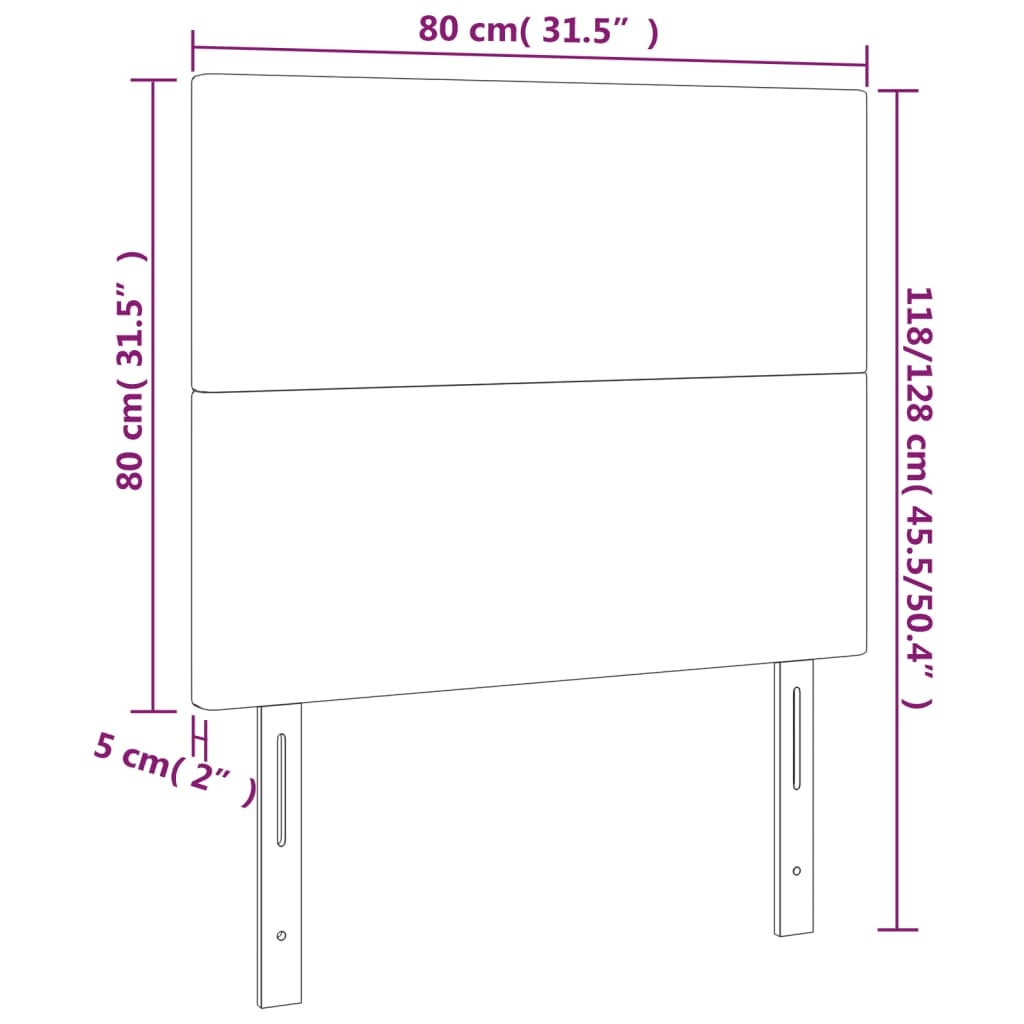 Kopfteil Blau 80x5x118/128 cm Stoff
