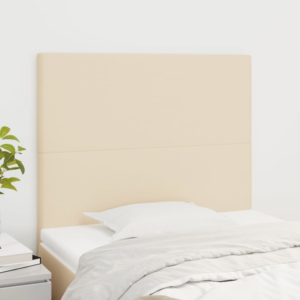 Kopfteil Creme 100x5x118/128 cm Stoff