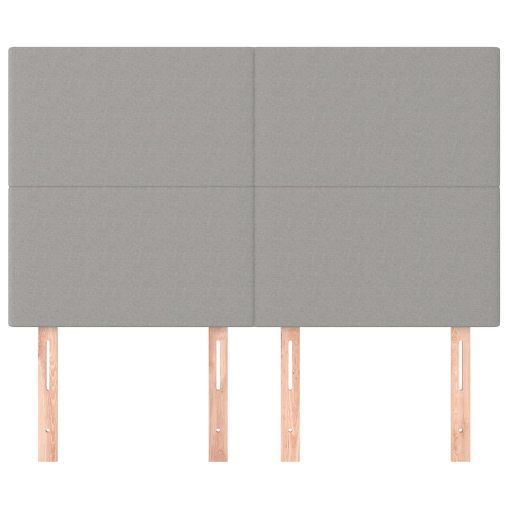 Kopfteil Hellgrau 144x5x118/128 cm Stoff