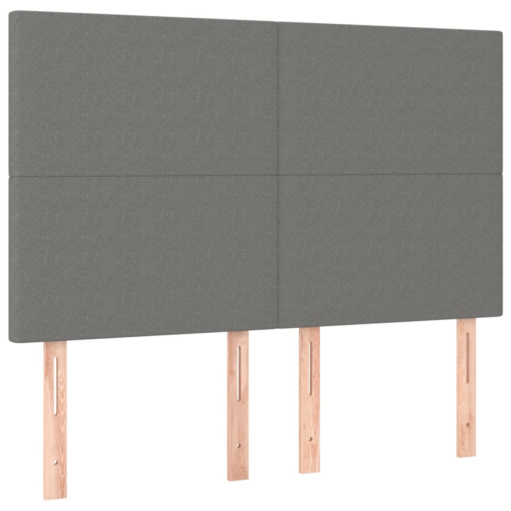 Kopfteil Dunkelgrau 144 x 5 x 118/128 cm Stoff