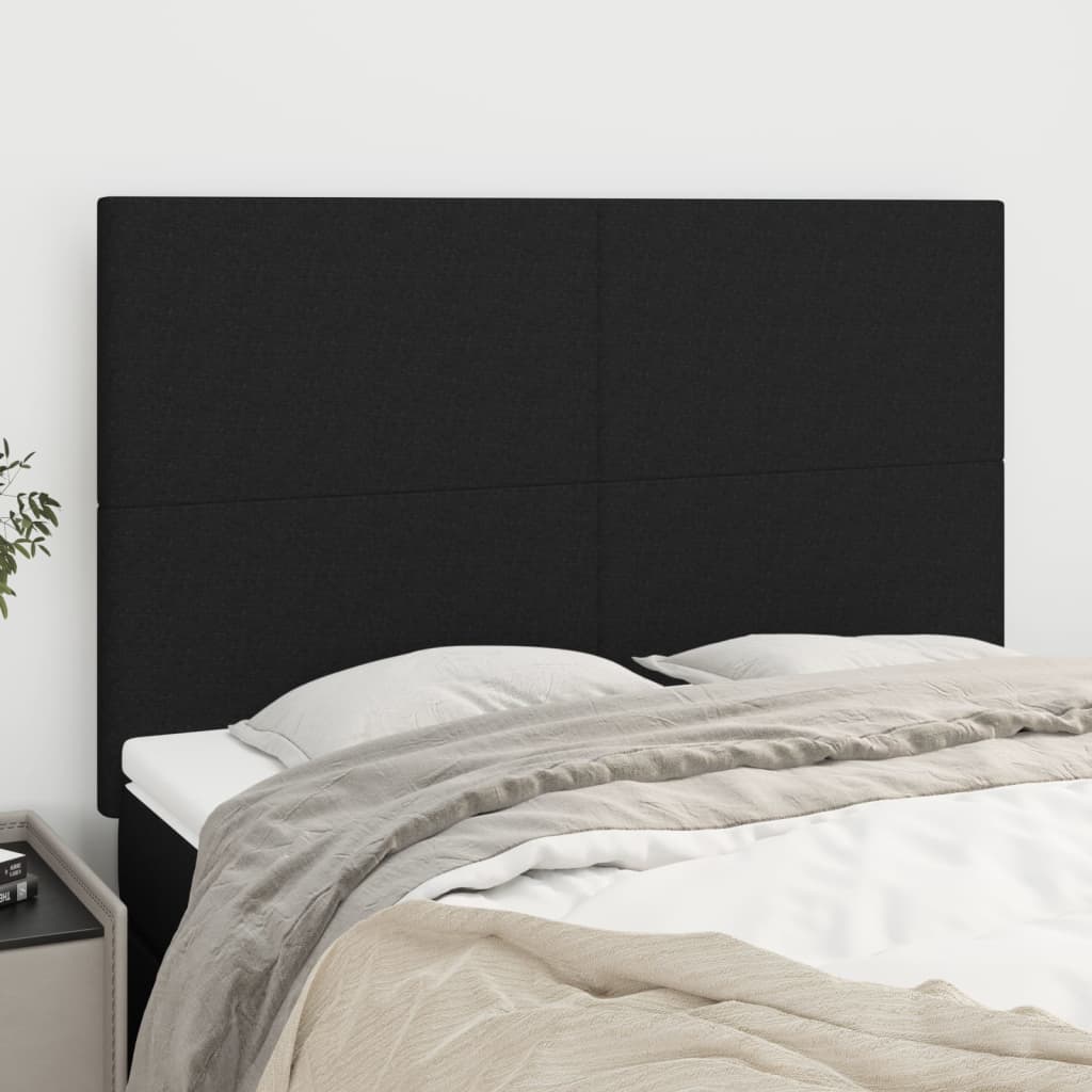 Kopfteil Schwarz 144x5x118/128 cm Stoff