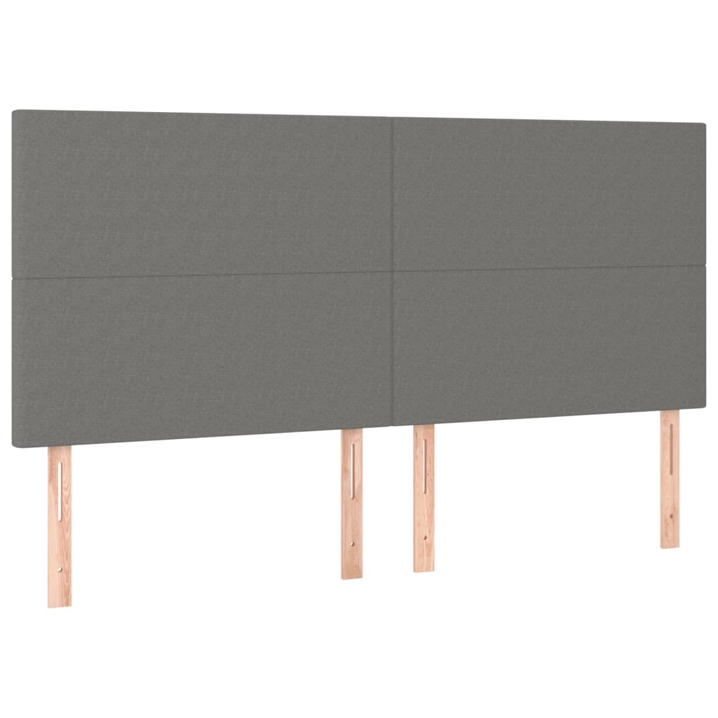 Kopfteil Dunkelgrau 160 x 5 x 118/128 cm Stoff