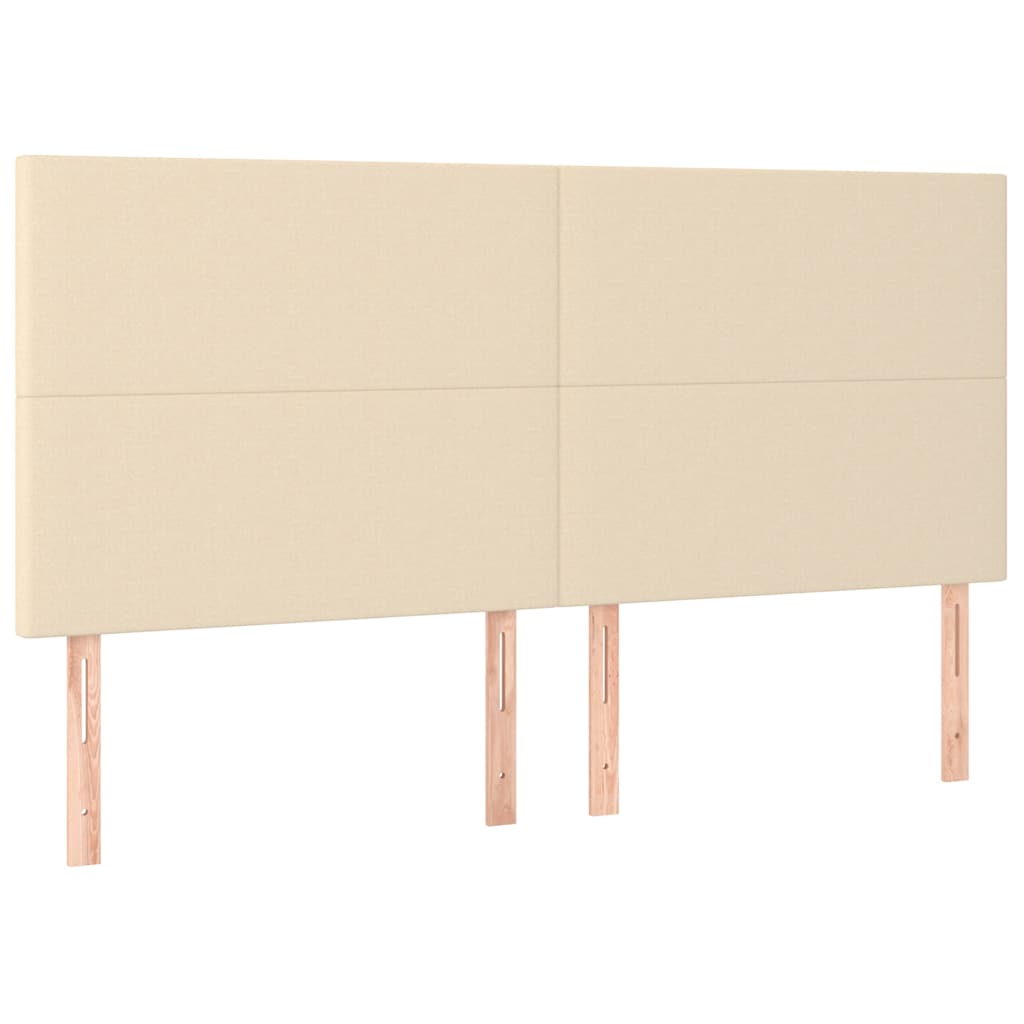 Kopfteil Creme 160x5x118/128 cm Stoff