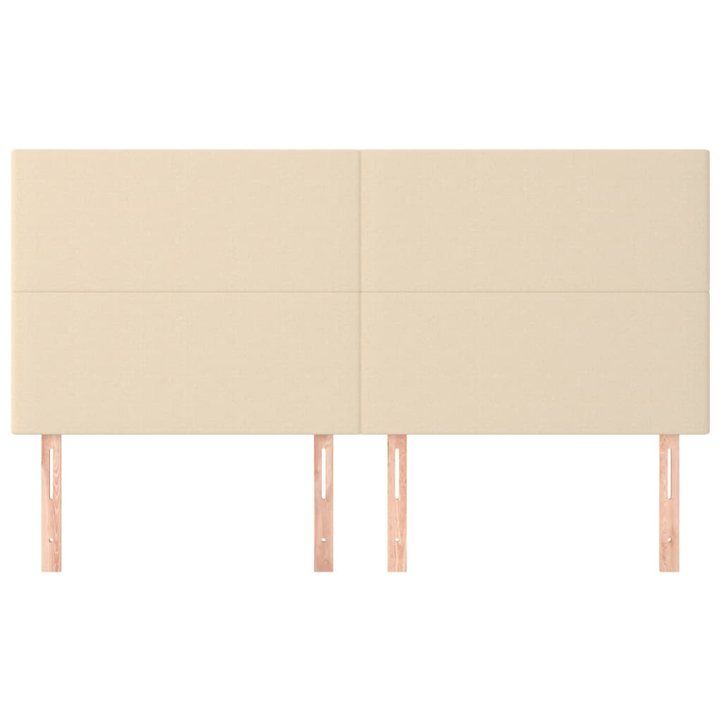 Kopfteil Creme 160x5x118/128 cm Stoff