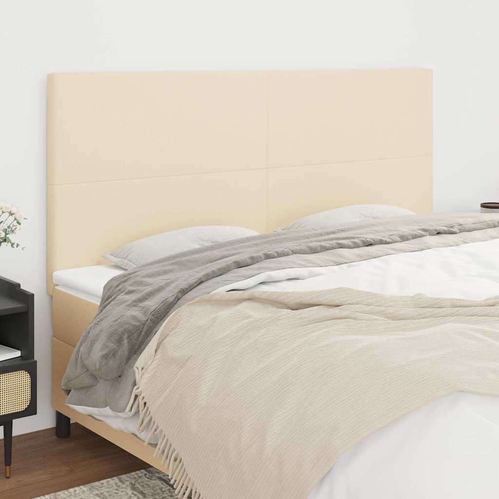 Kopfteil Creme 160x5x118/128 cm Stoff