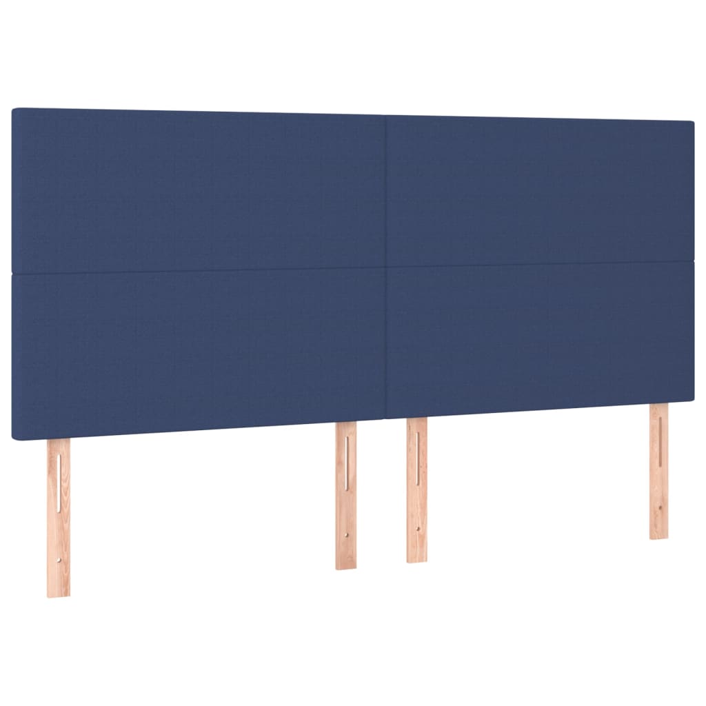 Kopfteil Blau 160x5x118/128 cm Stoff