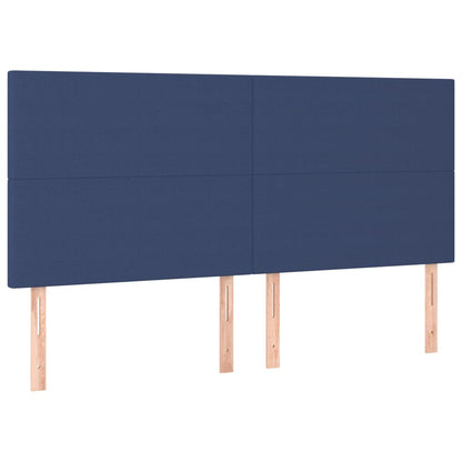 Kopfteil Blau 160x5x118/128 cm Stoff