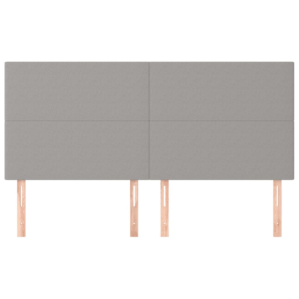 Kopfteil Hellgrau 180 x 5 x 118/128 cm Stoff