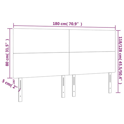 Kopfteil Schwarz 180 x 5 x 118/128 cm Stoff