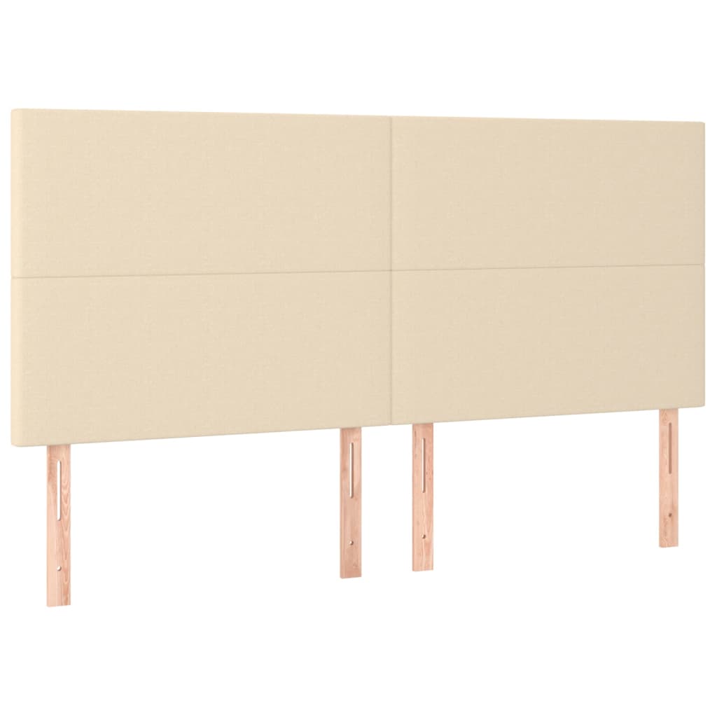 Kopfteil Creme 180x5x118/128 cm Stoff