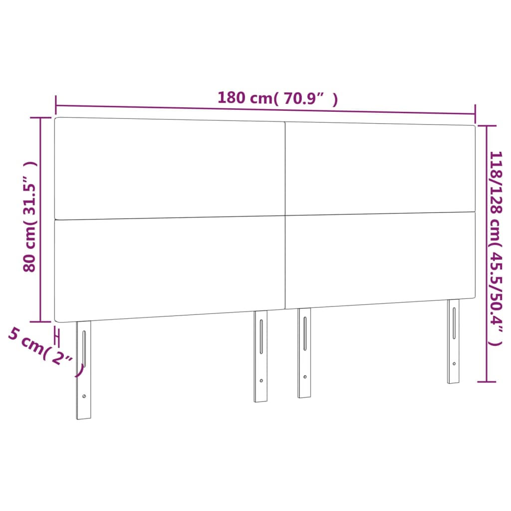Kopfteil Creme 180x5x118/128 cm Stoff